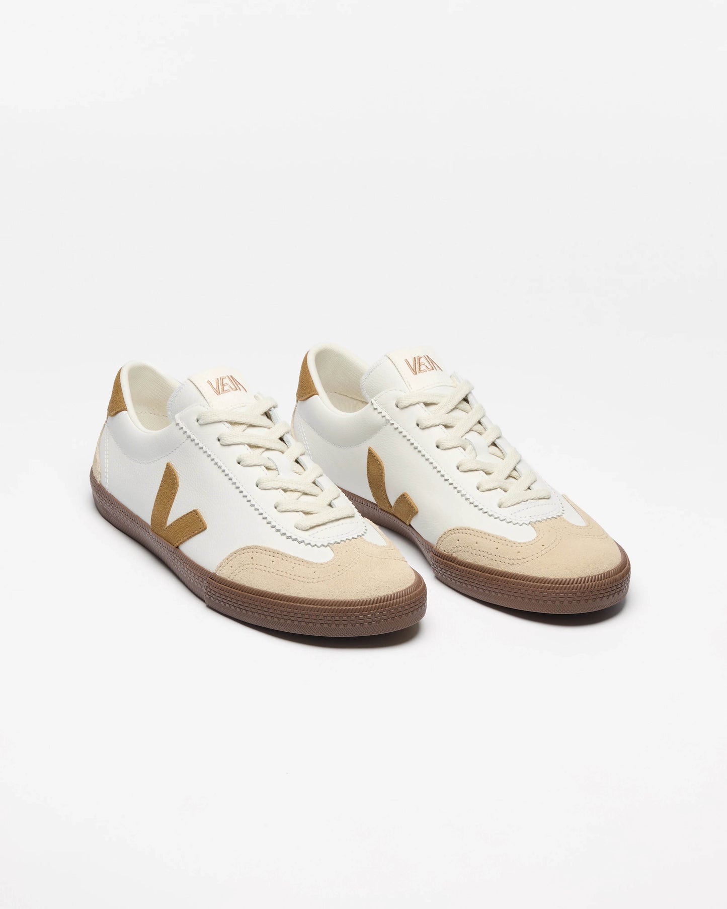 VEJA Volley Leather Womens Trainers - White/Tent/Bark